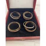 A boxed set of Cartier napkin rings