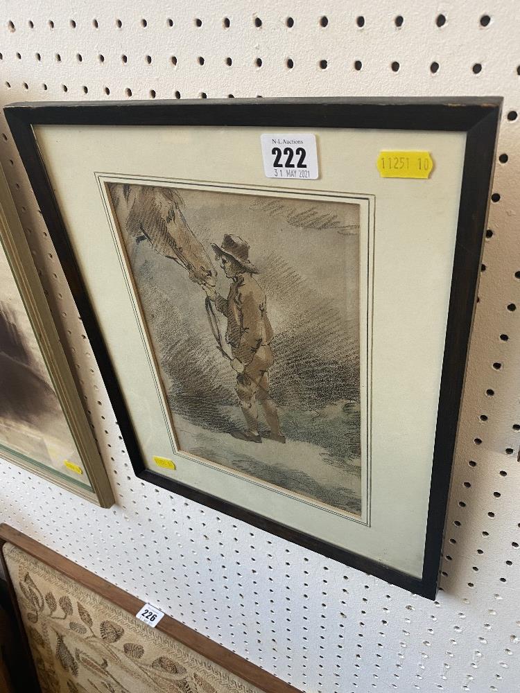 A framed and glazed print of a man and Horse - Image 2 of 2