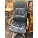 A leather swivel chair