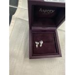 Pair 18ct white gold diamond earrings, approx.