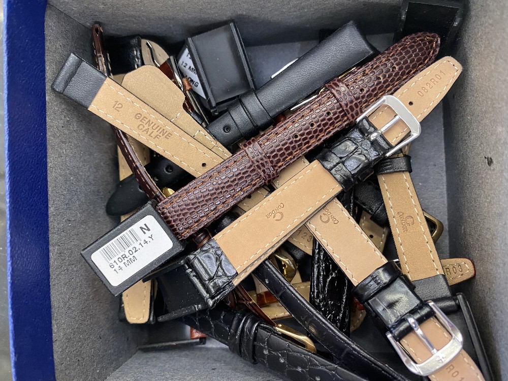 Twenty leather watch straps (10x 14mm 10 x 12mm)