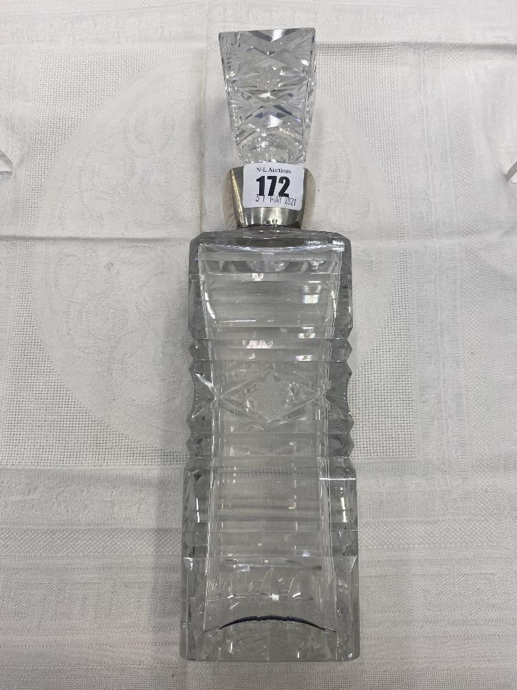 A cut glass decanter with a hallmarked Silver collar - Image 2 of 2