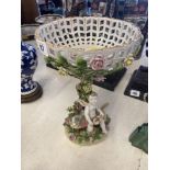 A Meissen centre piece, floral and Putties, a.