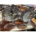 Two decorative mirrored bowls