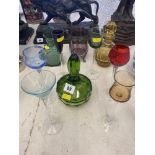 A qty of decorative glass inc.