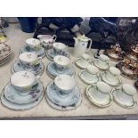 A Colclough part tea set and a Allerton tea set