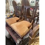 A pair of Edwardian upholstered nursing chairs