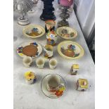 Thirteen pieces of Clarice Cliff pottery etc.