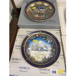 Two vintage collectible Villeroy and Boch Heinrich wall plates, boxed,