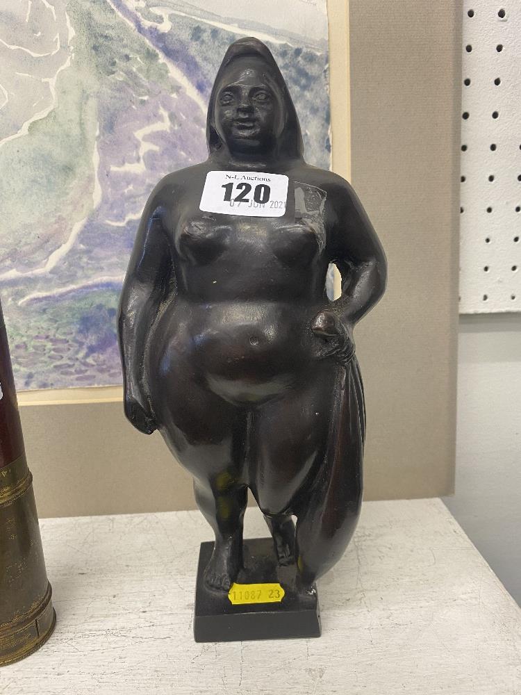 A bronze Botero style lady - Image 2 of 2