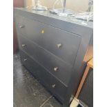 A Steel chest of three drawers