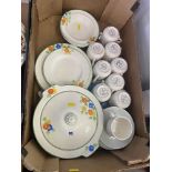 A qty of Torquay hand painted dinner ware and a Lord Nelson pottery coffee cups