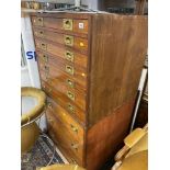 Two military style chest of drawers