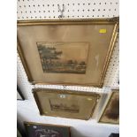 A pair of gilt framed watercolours,