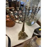 A Brass Menorah 38cms high