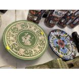 Two wall hanging plates,