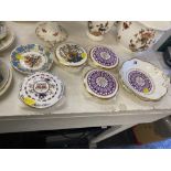 A Coalport porcelain, two sweet dishes and four pots,