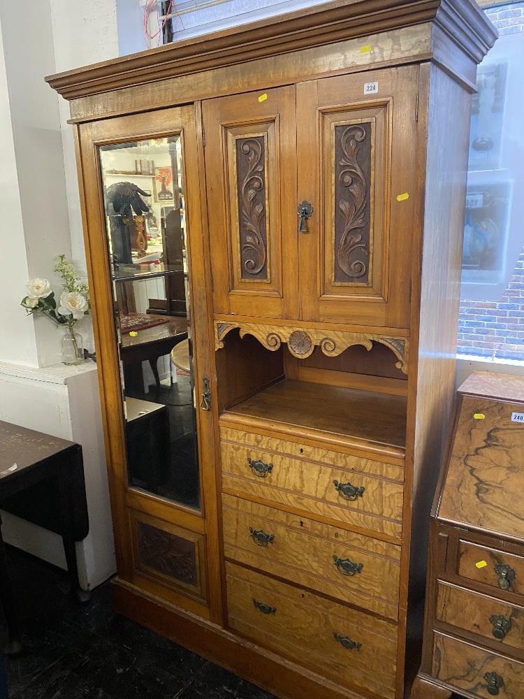 A 19th century Satin Walnut compactum