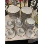 A large qty of White/ Gold rimmed china