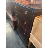 A Stag bedroom suite; chest of drawers,
