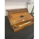 A Mahogany 19th century brass bound campaign desk