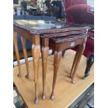 A Mahogany Queen Ann style nest of three tables