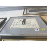 A framed and glazed print of an Eskimo lady fishing