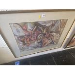 A gilt framed pastel