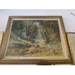 An oil on canvas, Forest scene,