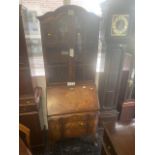 A Walnut bureau bookcase