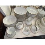 A large qty of White/ Gold rimmed china