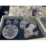 A large collection of crystal glassware