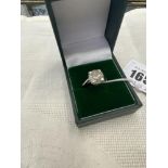 An 18ct White Gold Diamond ring, 4.15 carat, size R with certificate, EDR, clarity 1.