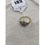 An 18ct Gold Artdeco Sapphire and Diamond ring,