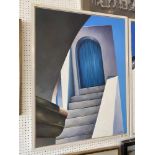 An original framed oil on canvas, 'Archway, Kythera' by Christine Watson,