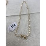 Pearl necklace set with 14ct Gold clasp,