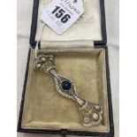 An Edwardian Diamond and Sapphire brooch,