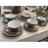 An oriental floral pattern tea set