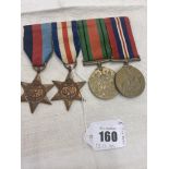 Four service medals,