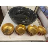Fifteen Japanese hand painted bowls