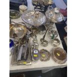 A large collection of silver plate