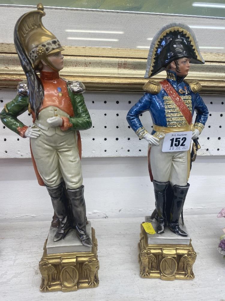 A pair of Capodimonte military figures