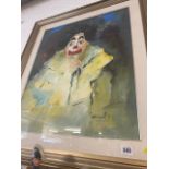 A large oil on canvas, Clown,
