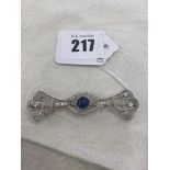 An Edwardian Diamond and Sapphire brooch,