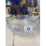 A Vaseline glass bowl, 16cm diameter,