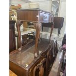 A Walnut dining room suite; table, six chairs and a buffet/ sideboard,