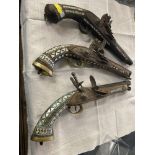 Three antique Flintlock pistols