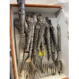 A qty of silver handle flatware