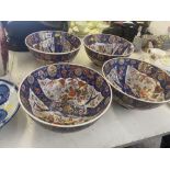 Four Imari style fruit bowls