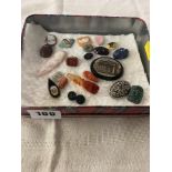 A interesting collection of gemstones, Cameo, intaglios, micro mosaic etc.